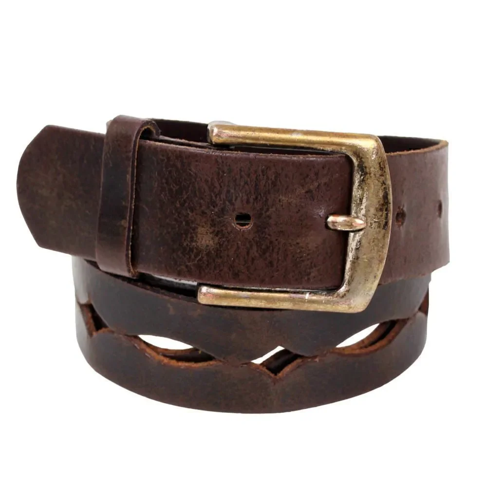 HIPWEAR Canada CUT OUT BROWN GENUINE LEATHER 1.5